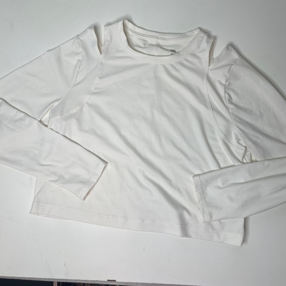 Women's Long Sleeve Cropped Top - All in Motion - Cream Size XL - Picture 4 of 9